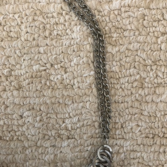 Vintage silver circle loop collar necklace - Picture 3 of 7
